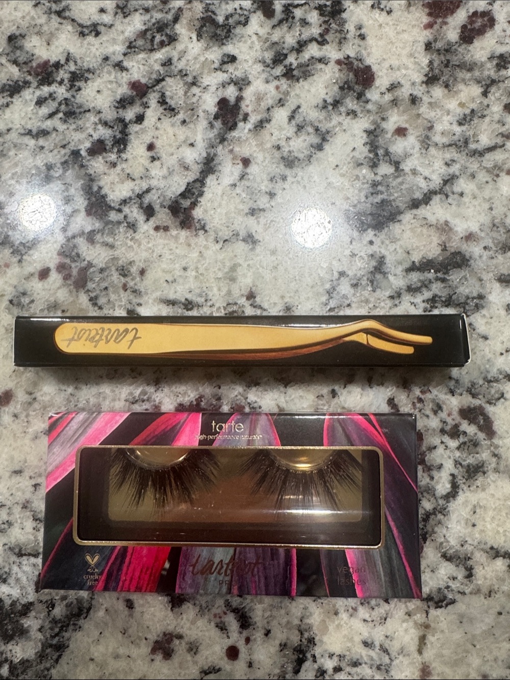 tarte Vegan Dramatic Black Lashes with Flared Volume and Little Lash Helper.